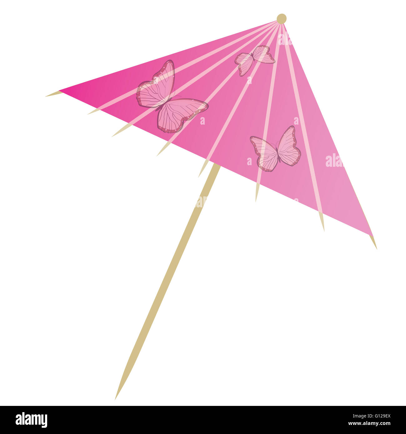Cocktail umbrella isolated on white background, vector illustration Stock Photo