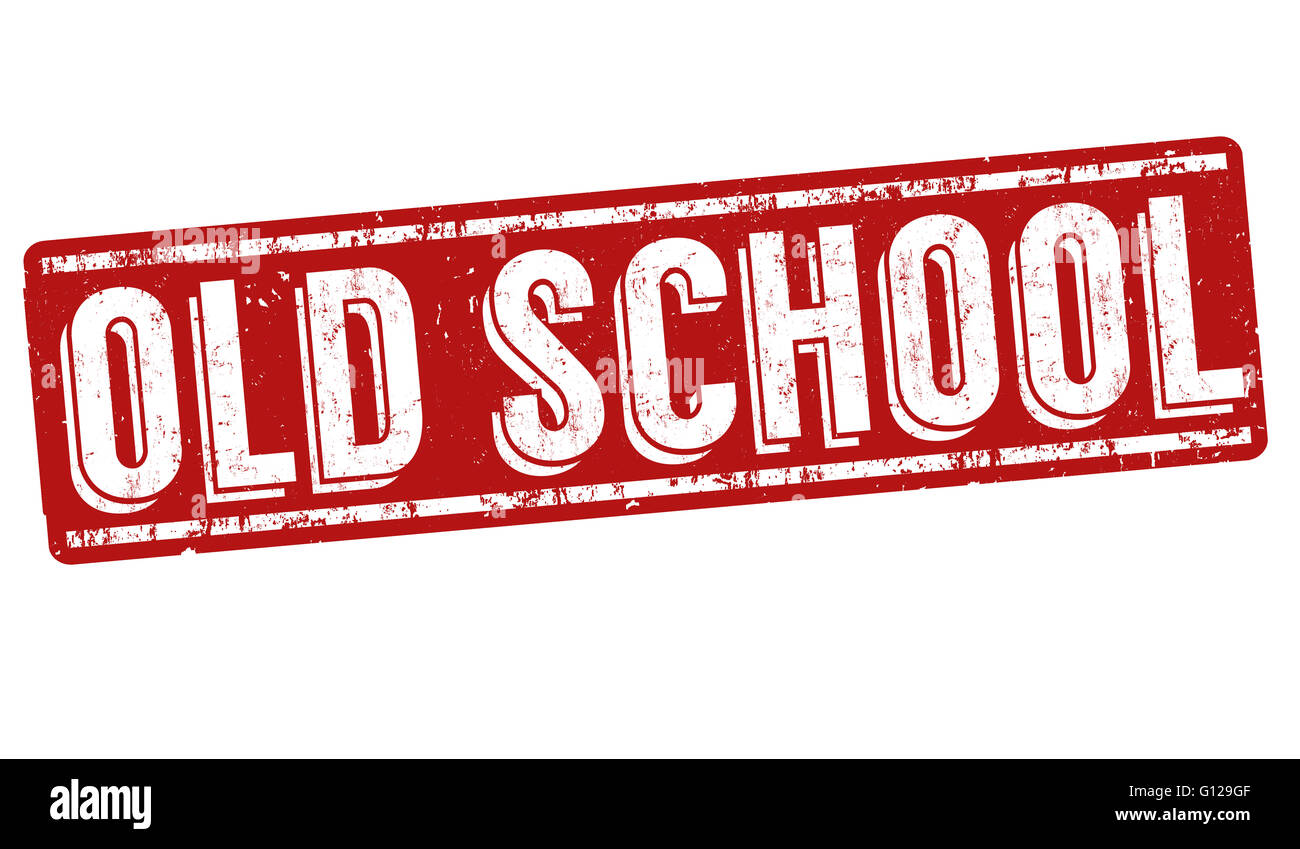 Old school grunge rubber stamp on white background, vector illustration ...
