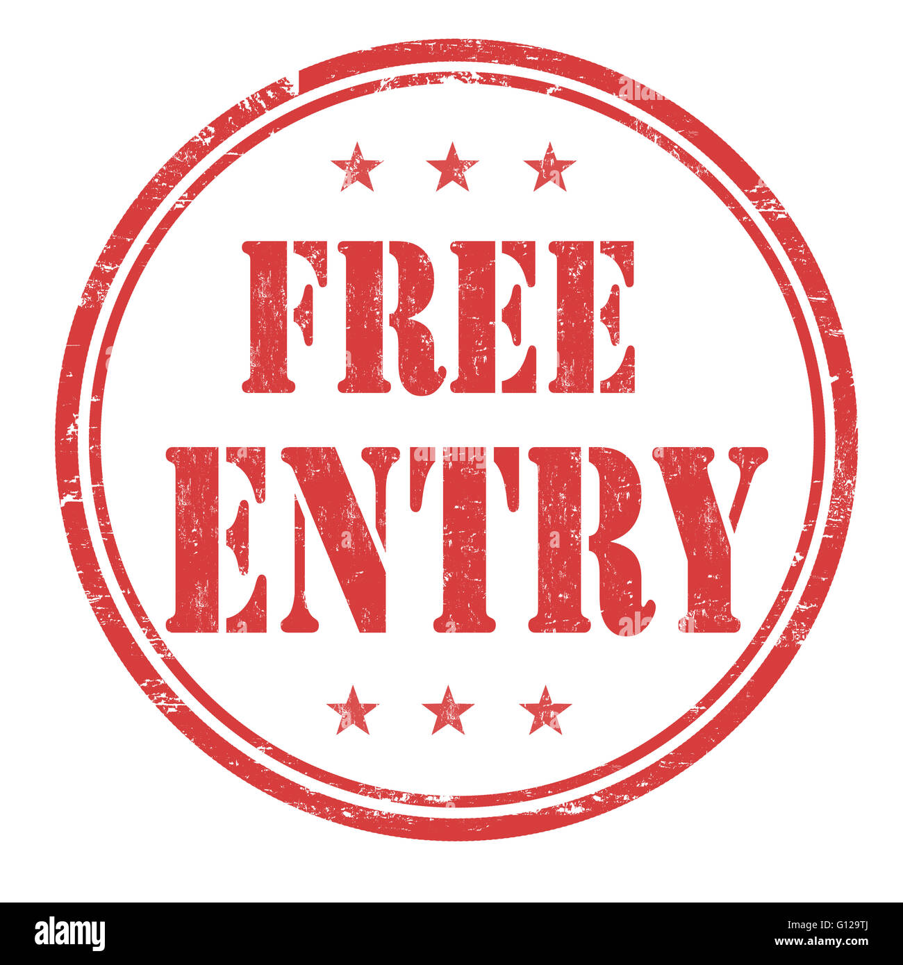Free entry grunge rubber stamp on white background, vector illustration Stock Photo