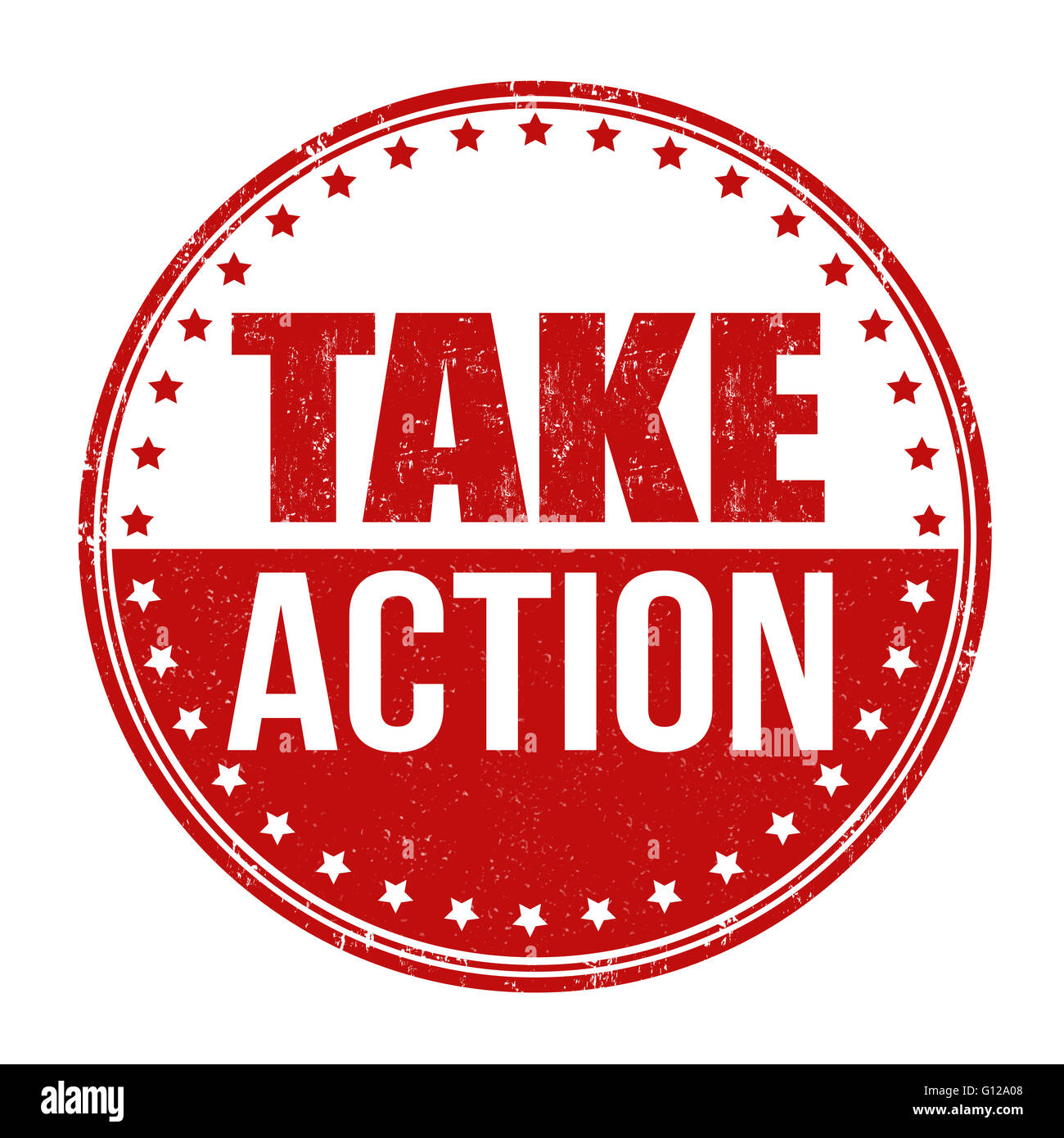 Take action grunge rubber stamp on white background, vector illustration Stock Photo