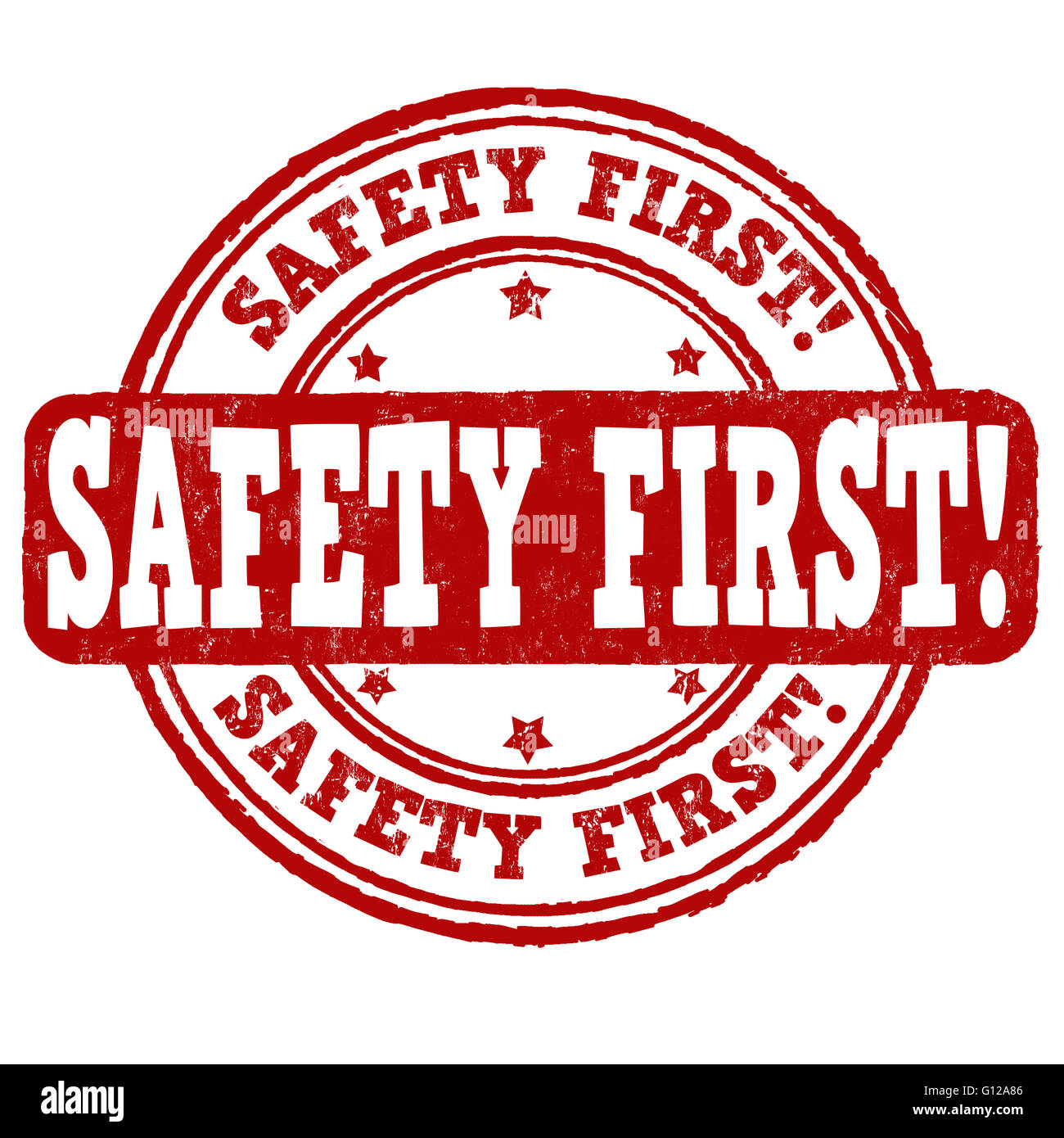 Safety first grunge rubber stamp on white background, vector ...