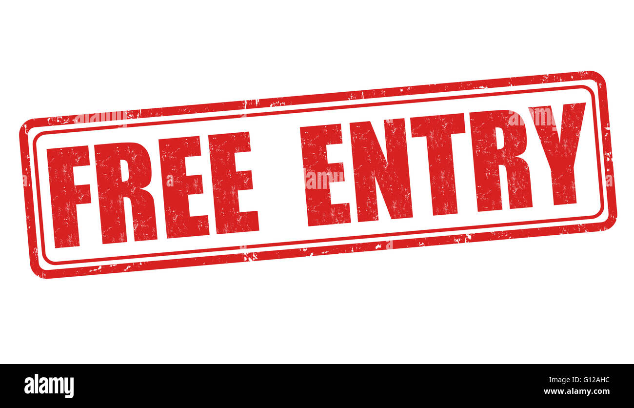 Free entry grunge rubber stamp on white background, vector illustration Stock Photo