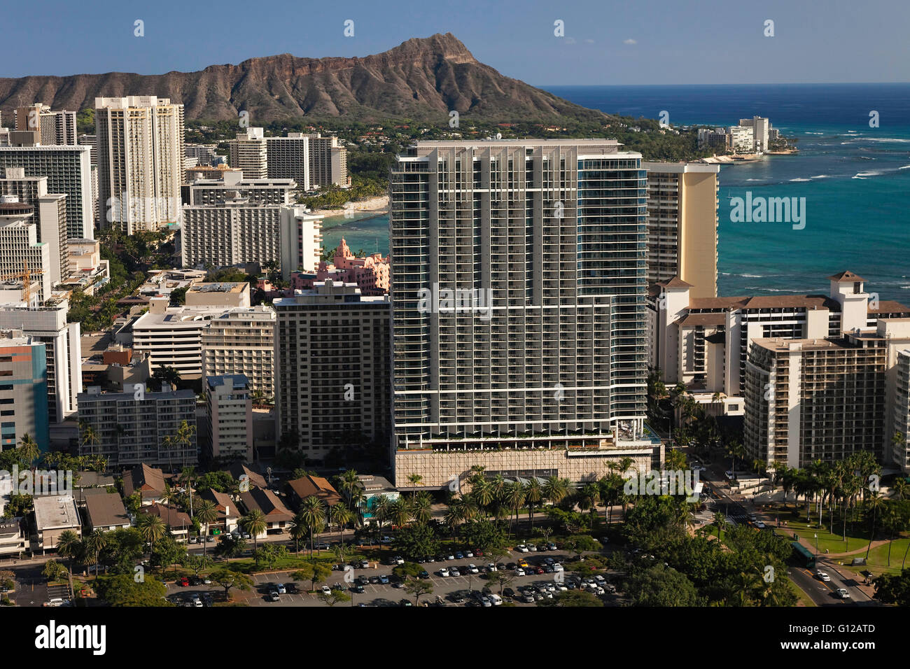 Aerial view beach diamond head hi-res stock photography and images - Alamy