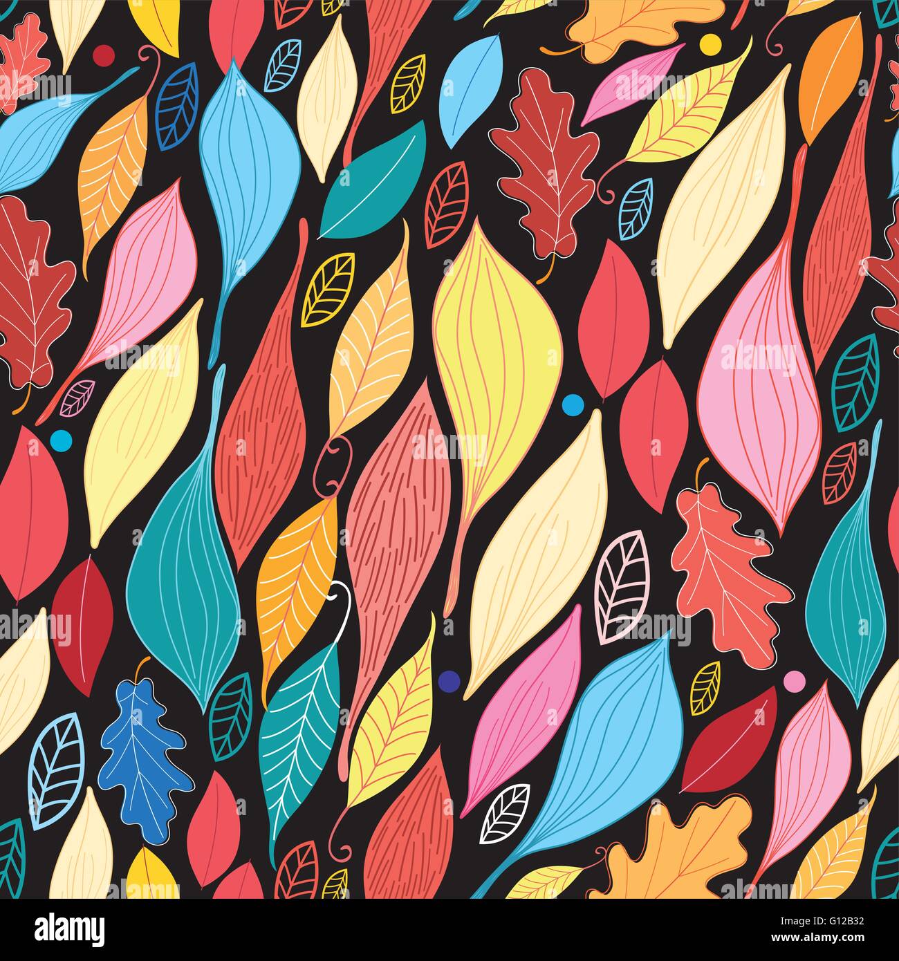 Beautiful vector illustration with autumn leaves Stock Vector Image ...
