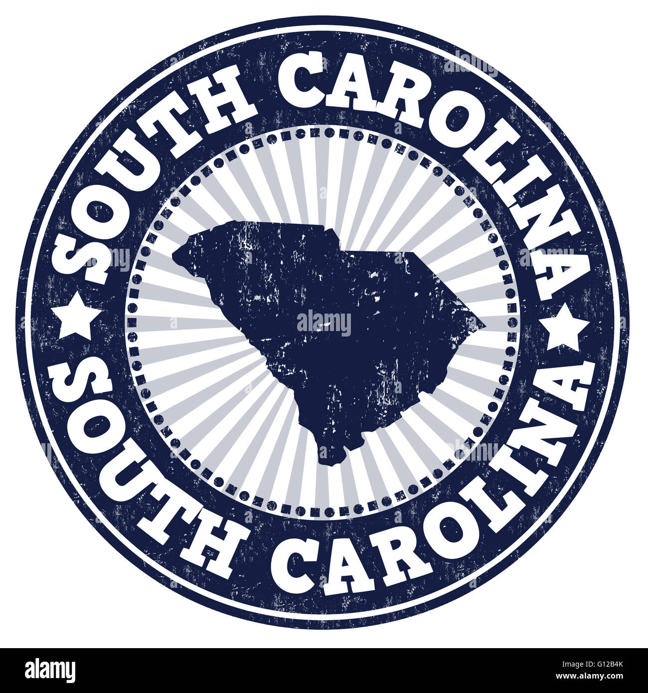 Grunge rubber stamp with the name and map of South Carolina, vector ...