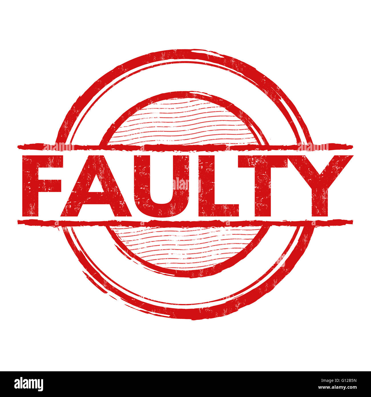 Faulty grunge rubber stamp on white background, vector illustration Stock Photo