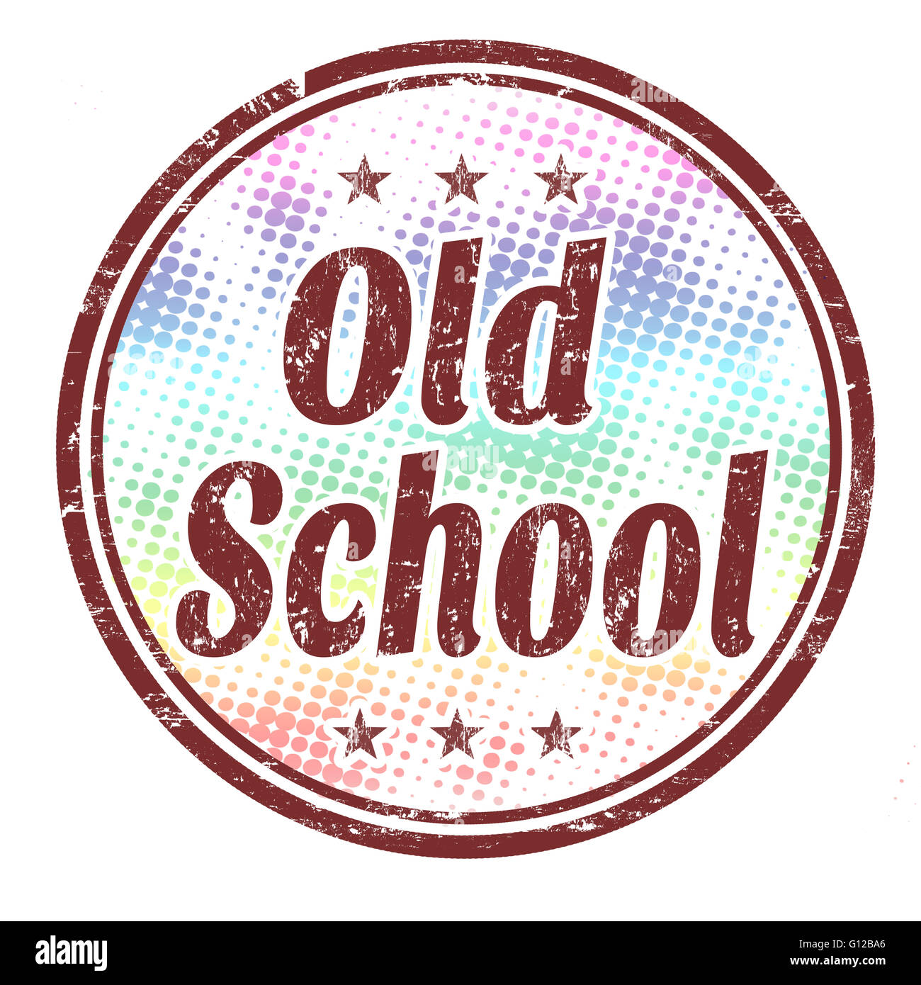 Old school grunge rubber stamp on white background, vector illustration ...