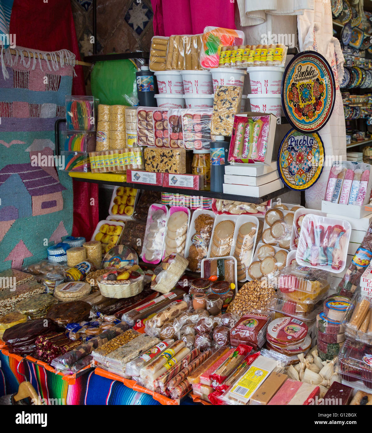 Candy and souvenirs in a small store in Puebla Mexico Stock Photo Alamy