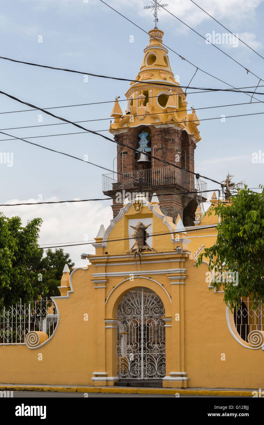 Iglesia de San Miguelito is a Roman Catholic church near Cholula, Puebla, Mexico Stock Photo