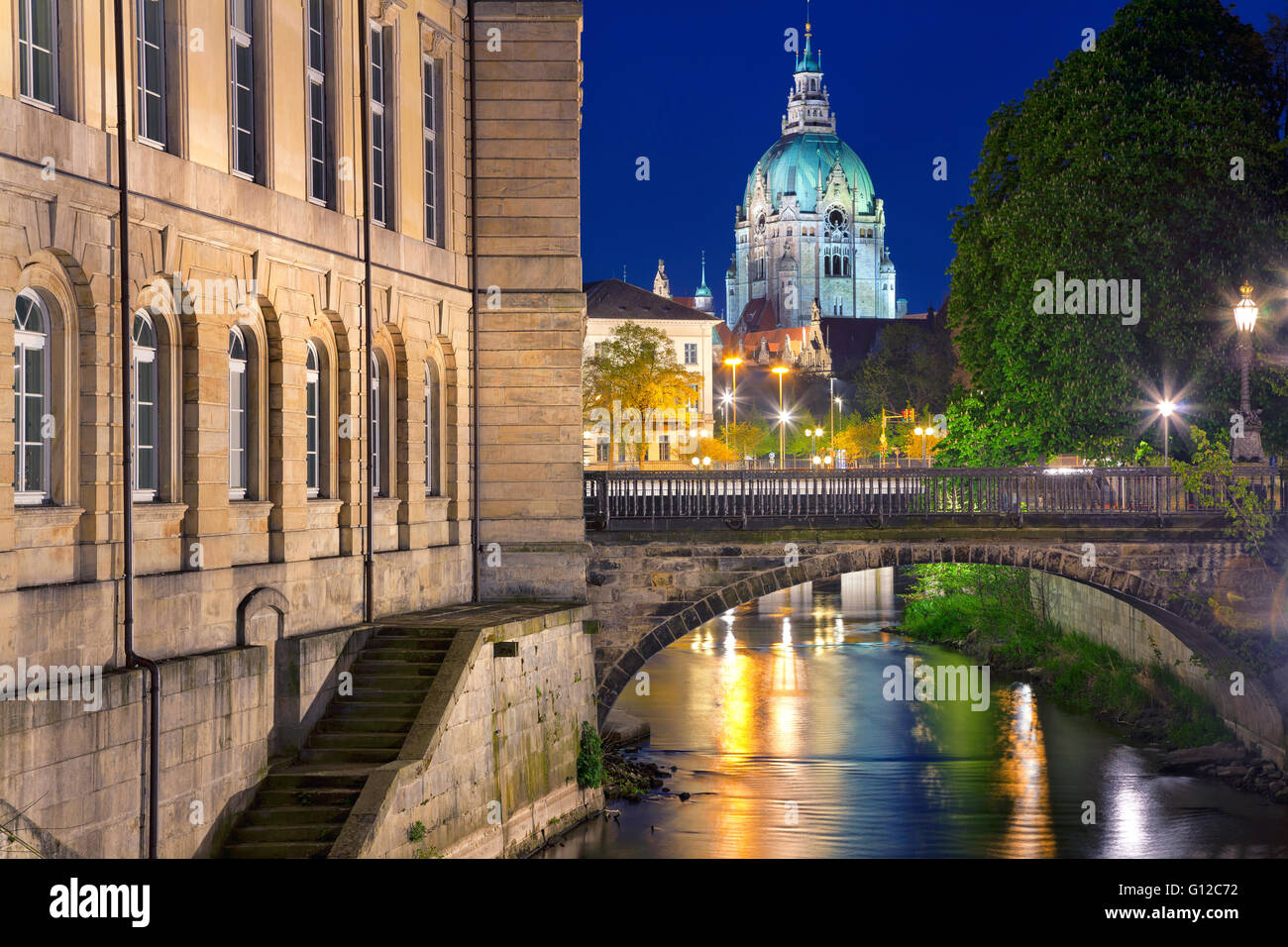 Hannover. Image of Hannover with City Hall in the background. Stock Photo