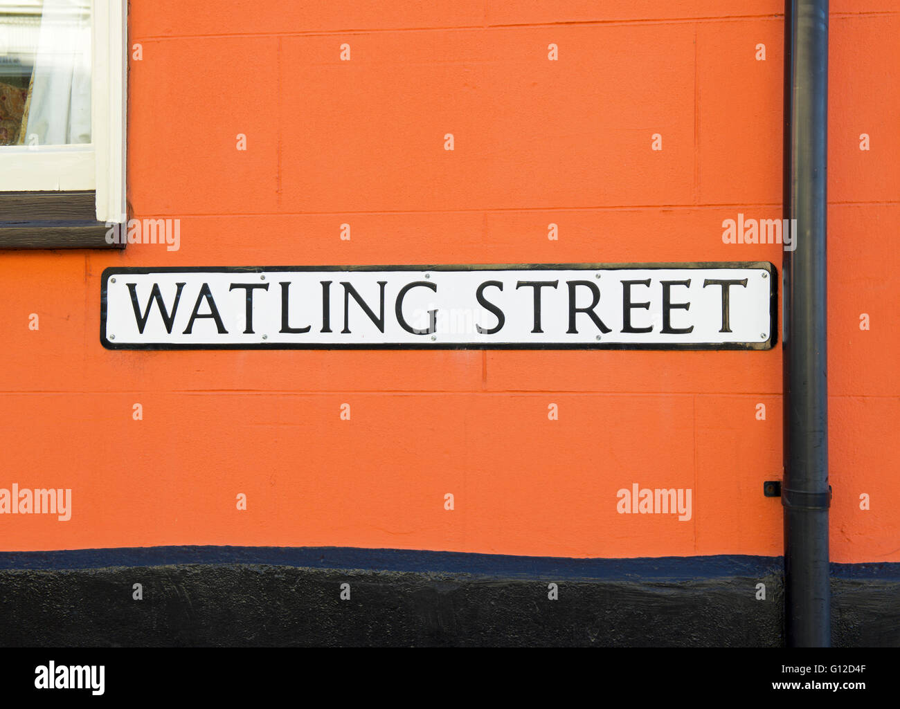 Sign for Watling Street in Thaxted, Essex, England UK Stock Photo