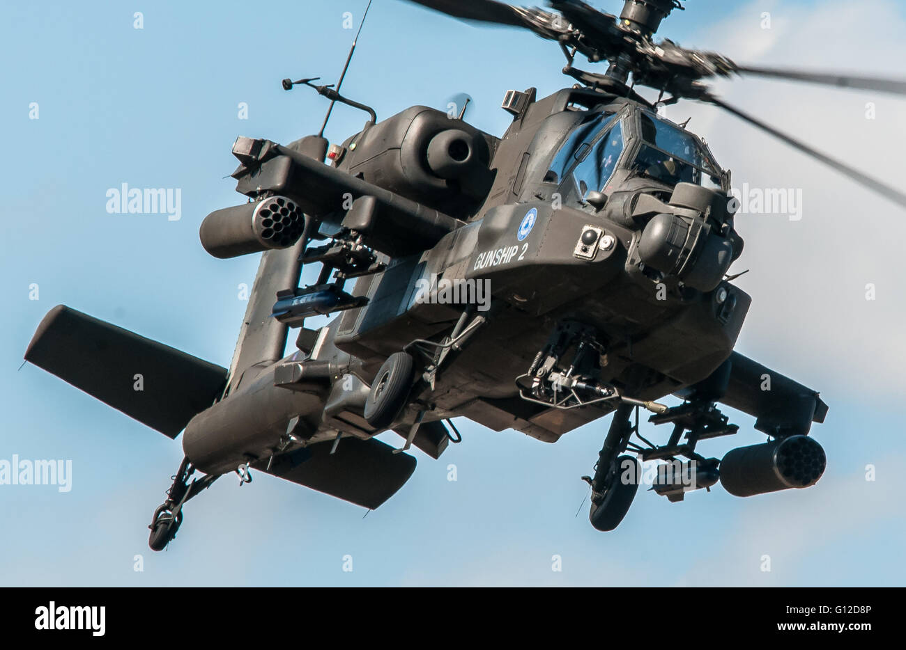 Boeing AH-64  at the Royal International Air Tattoo, RAF Fairford, Gloucestershire, Britain Stock Photo