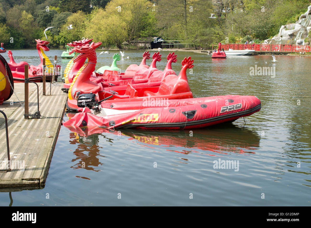 Part deflated safety boat Stock Photo