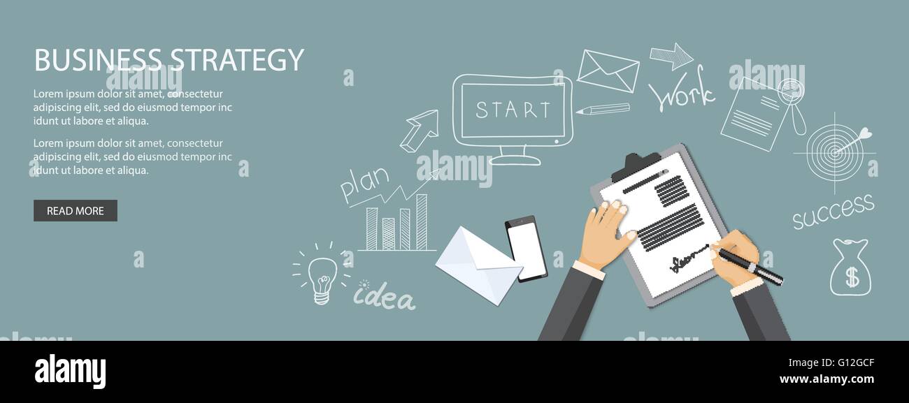 Flat design modern vector illustration concept of business site with ...