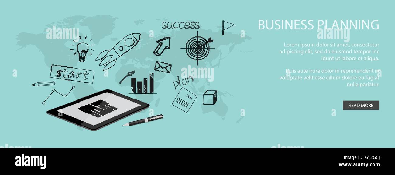 Flat design modern vector illustration concept of business site with ...