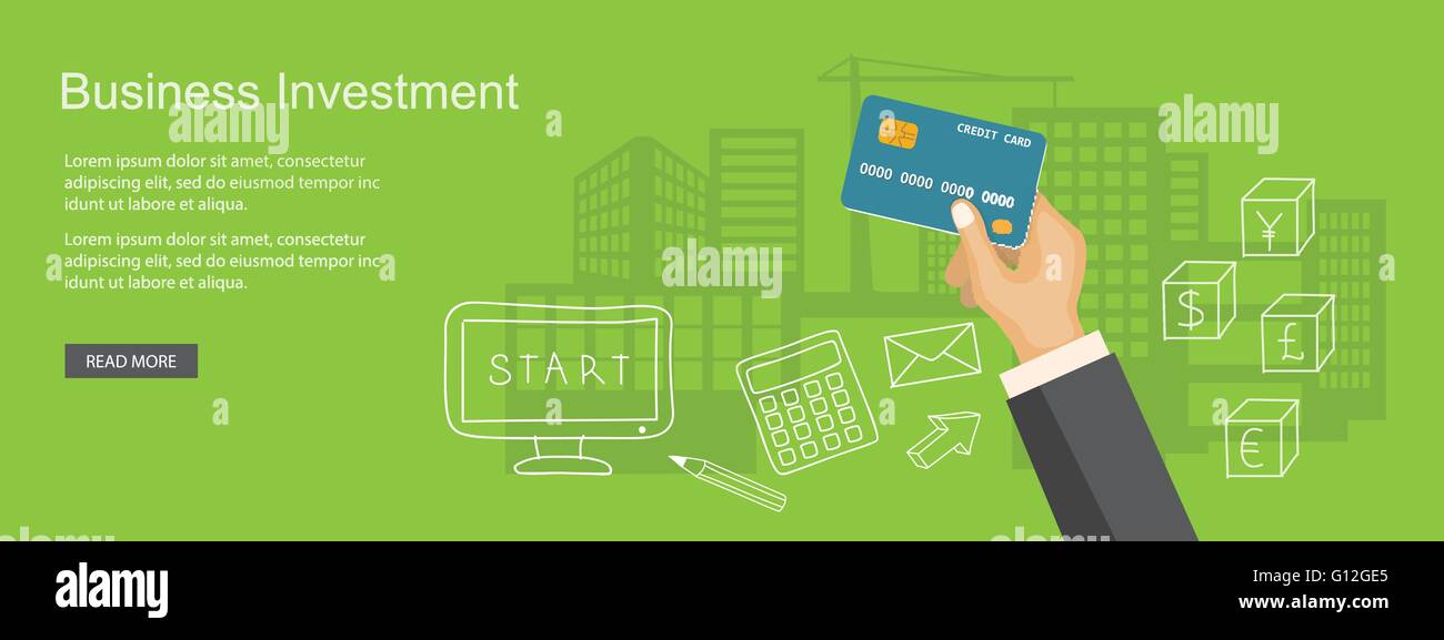 Flat design modern vector illustration concept of business site with ...