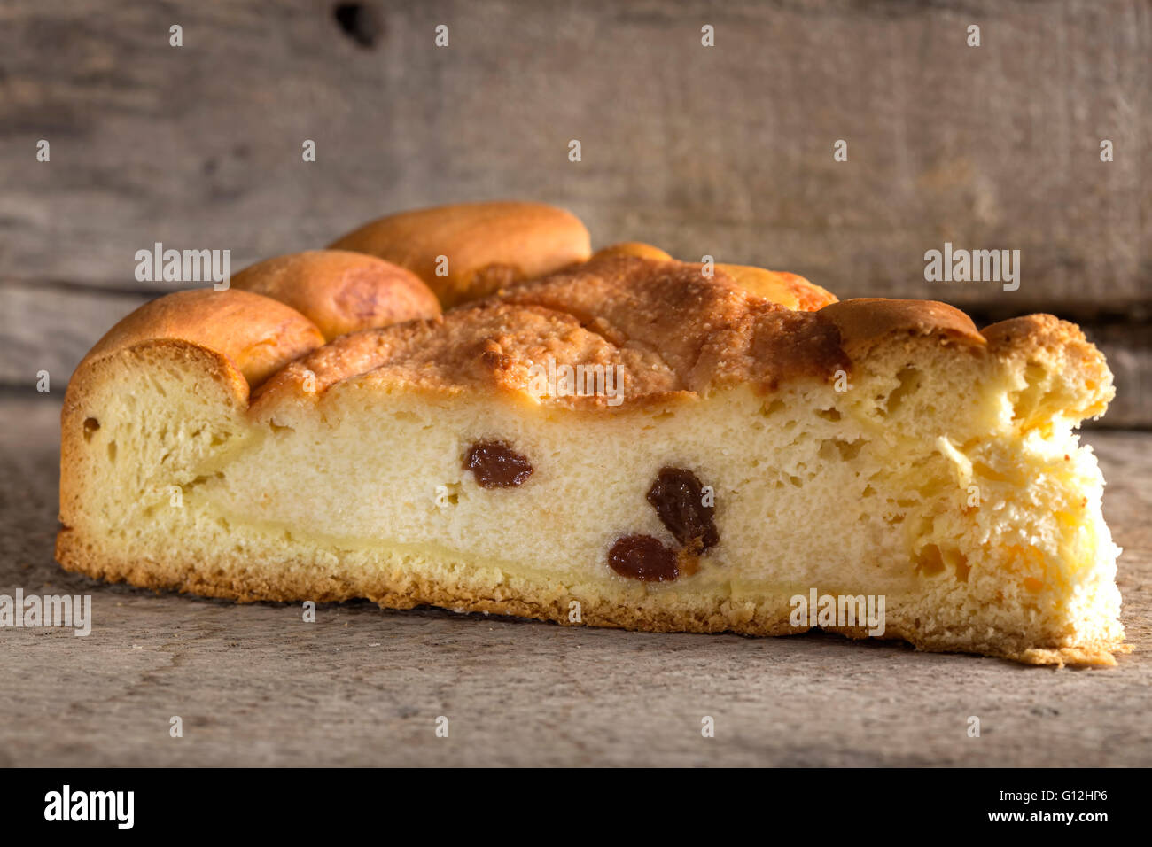 Traditional sweat course for easter Pasca on wooden background Stock Photo