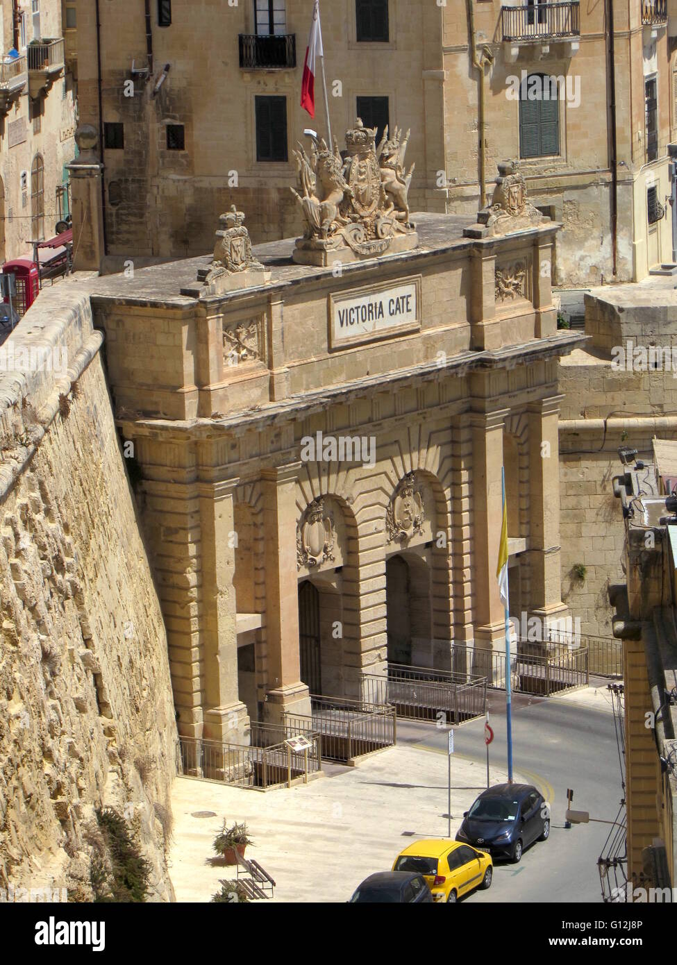Victoria Gate, Valletta, Malta Stock Photo