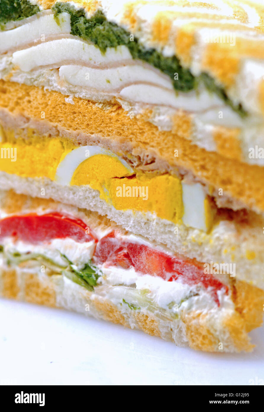 Colorful sandwich isolated on white background Stock Photo Alamy