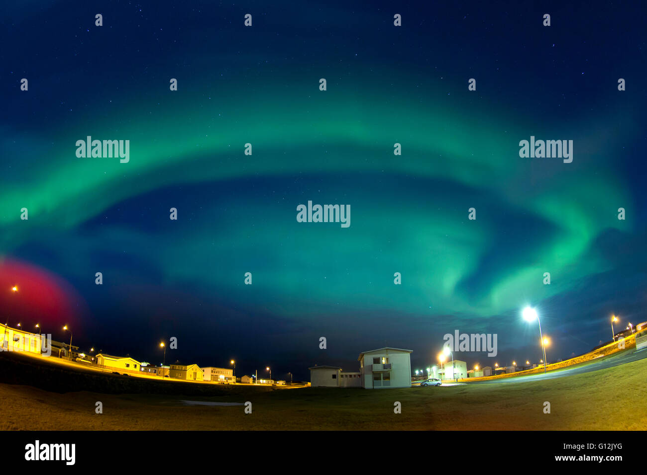 Northern Lights over Iceland, Aurora Borealis, Snaefellsnes Peninsula, Iceland Stock Photo