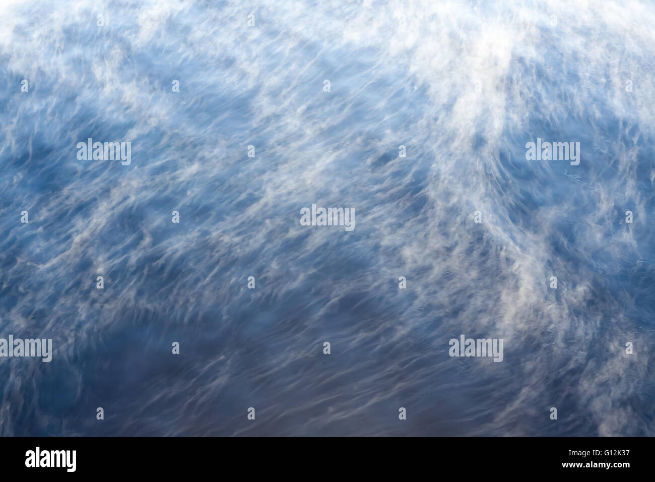 Water vapor on surface of cold water Stock Photo