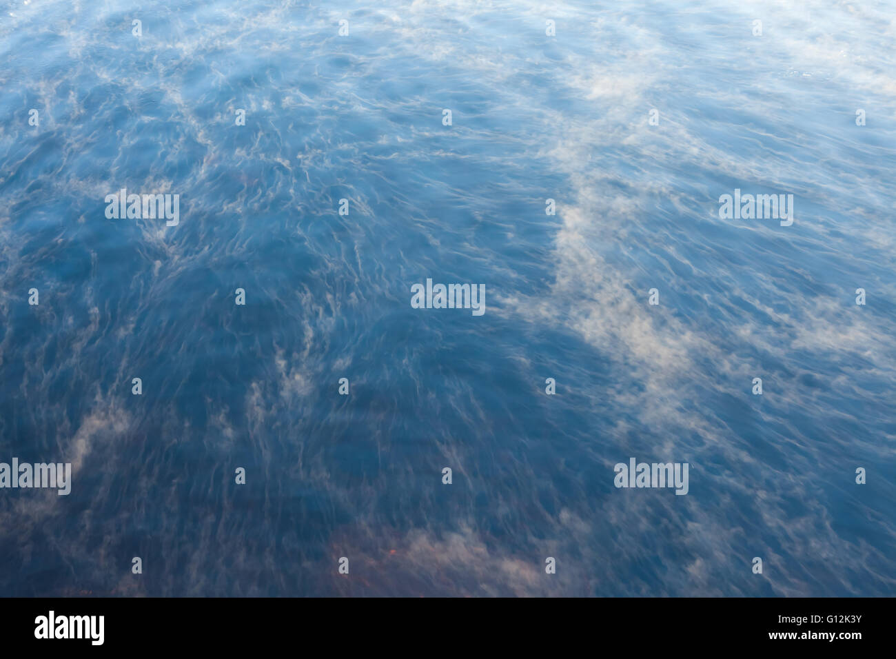 Water vapor on surface of cold water Stock Photo