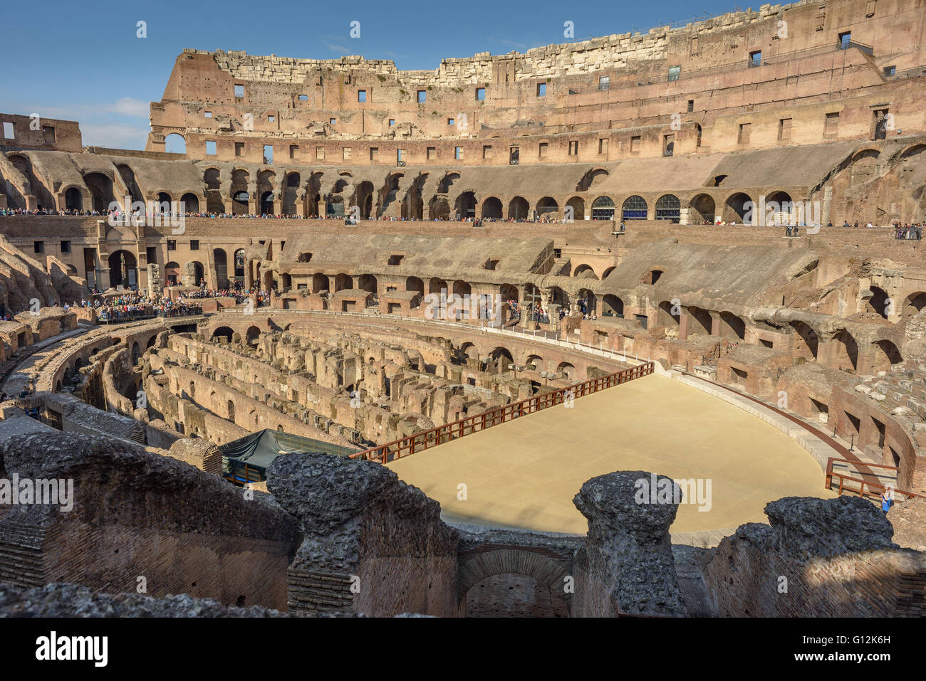 Inside view of the Colosseum in Rome, Italy Stock Photo