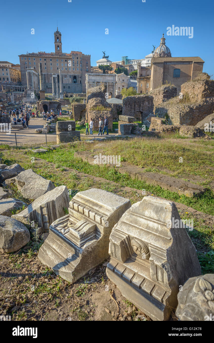 View of the ancient Roman Forum in Rome, Italy Stock Photo - Alamy