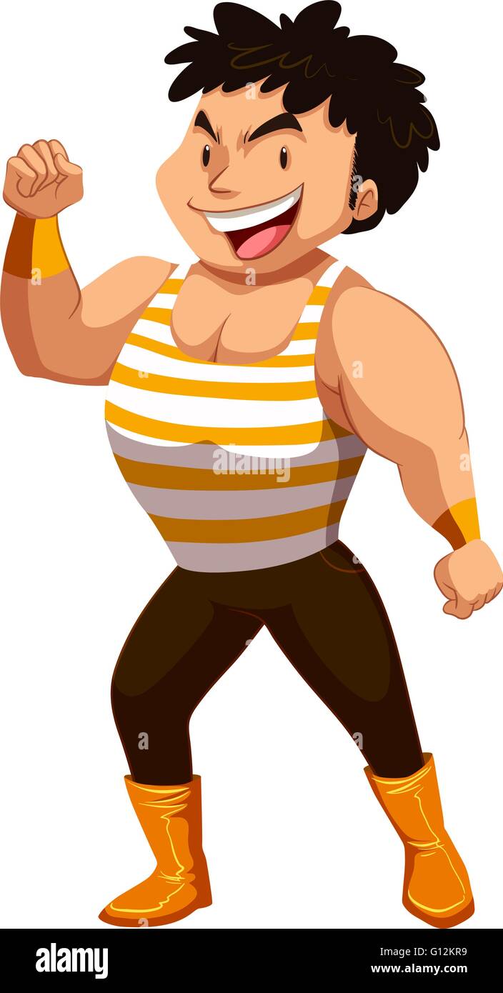 Strong Muscle Man Cartoon Clipart