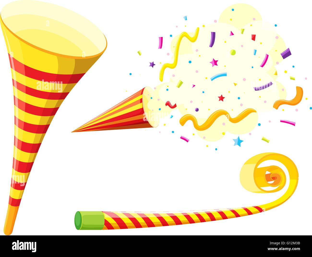 Party horn and blowing instrument illustration Stock Vector Image & Art -  Alamy