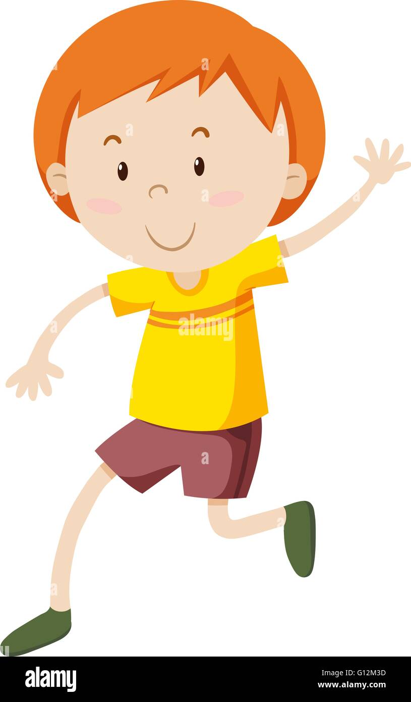 Little boy in yellow shirt illustration Stock Vector Image & Art Alamy