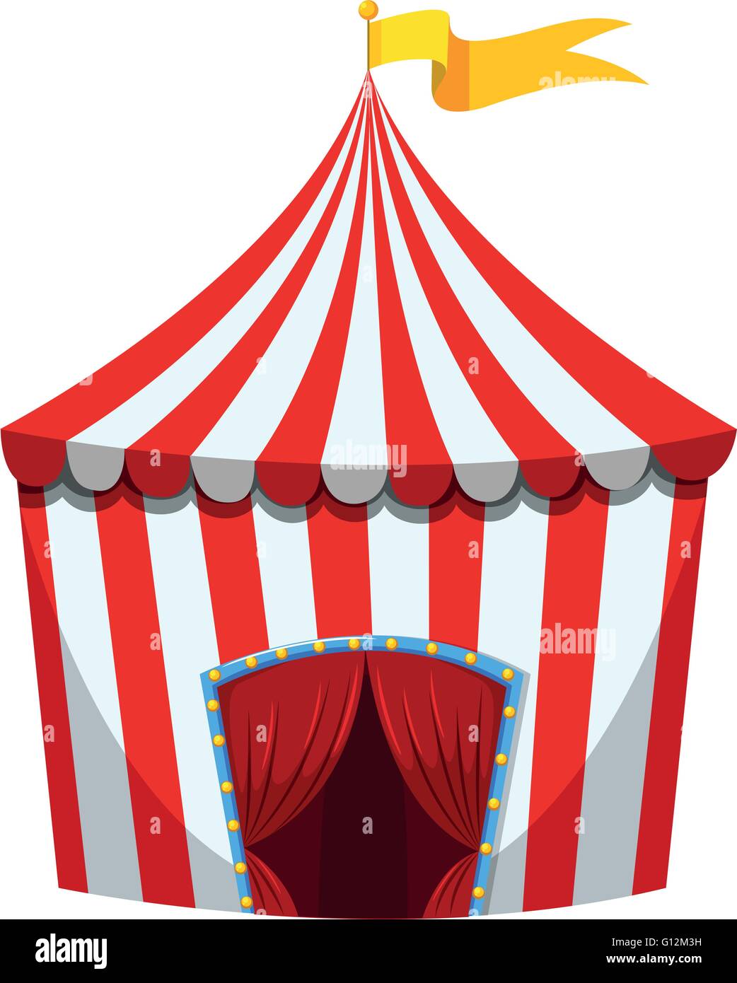 Circus tent in red and white striped illustration Stock Vector Image ...