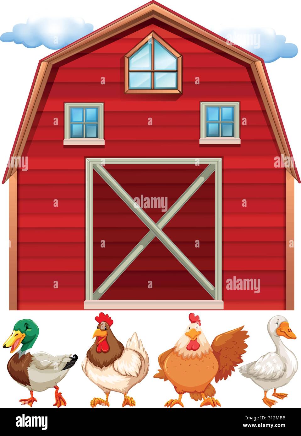 Barn and farm animals illustration Stock Vector Image & Art - Alamy