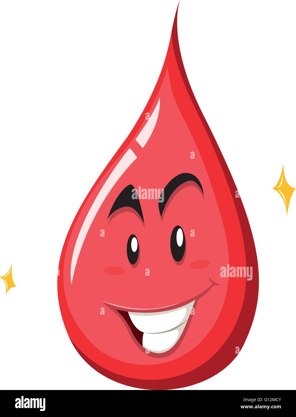 Drop of blood with happy face illustration Stock Vector Image & Art Alamy