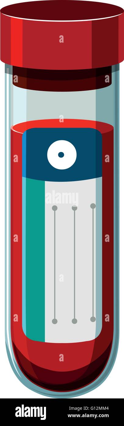 Blood sample in medical tube illustration Stock Vector