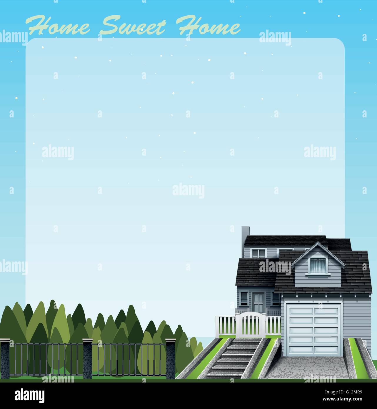 Single house and yard illustration Stock Vector Image & Art - Alamy
