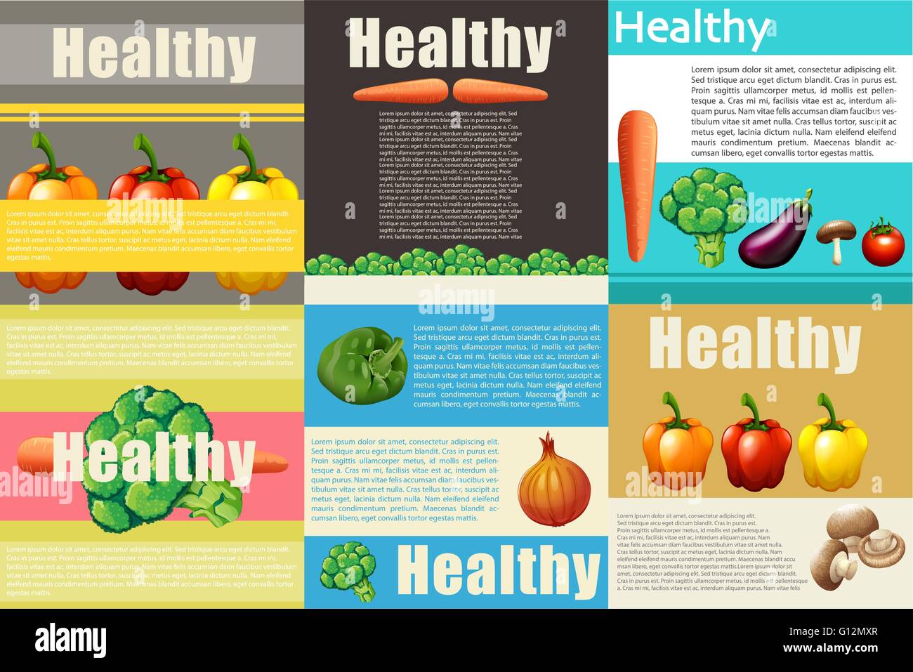 Infographic design with healthy food illustration Stock Vector