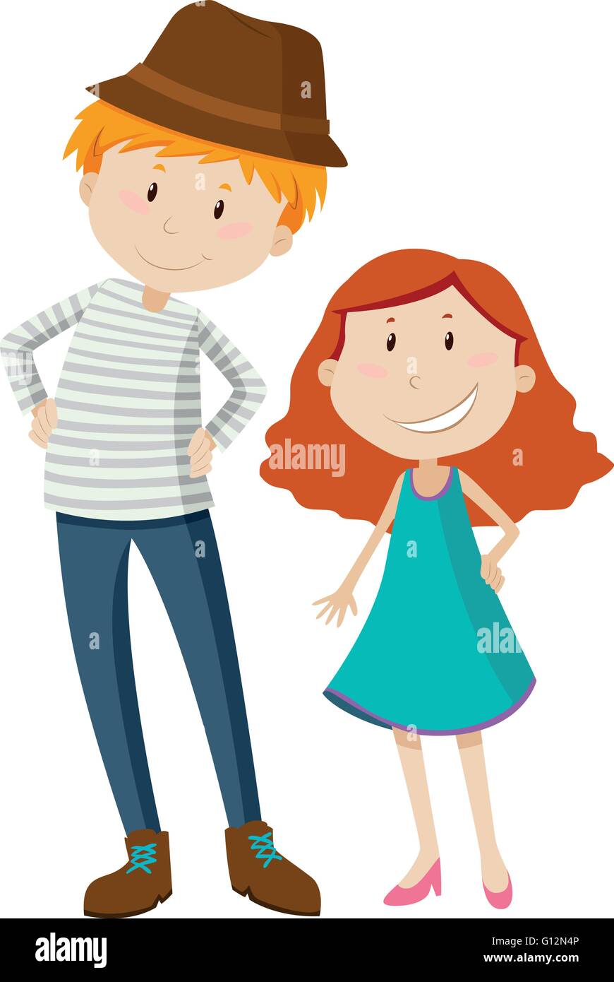 Tall man and short girl illustration Stock Vector Image & Art - Alamy