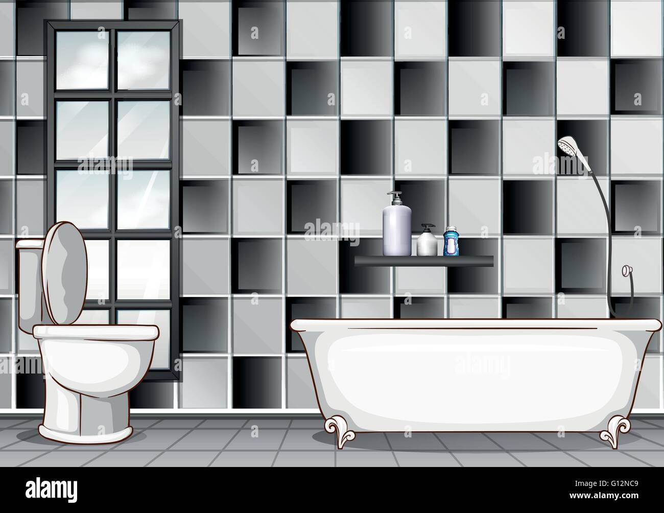 Windows by bathtub Stock Vector Images - Alamy