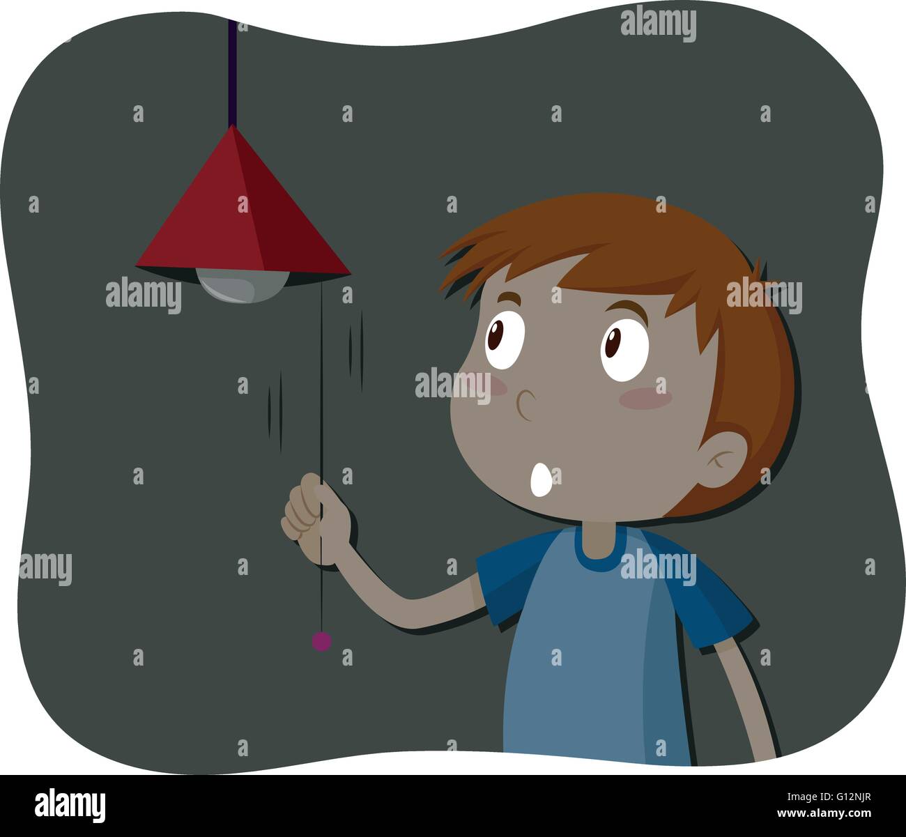 Child turning off light Stock Vector Images Alamy
