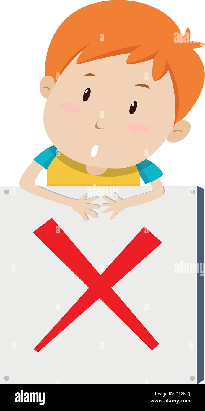 Boy with the sign illustration Stock Vector Image & Art - Alamy