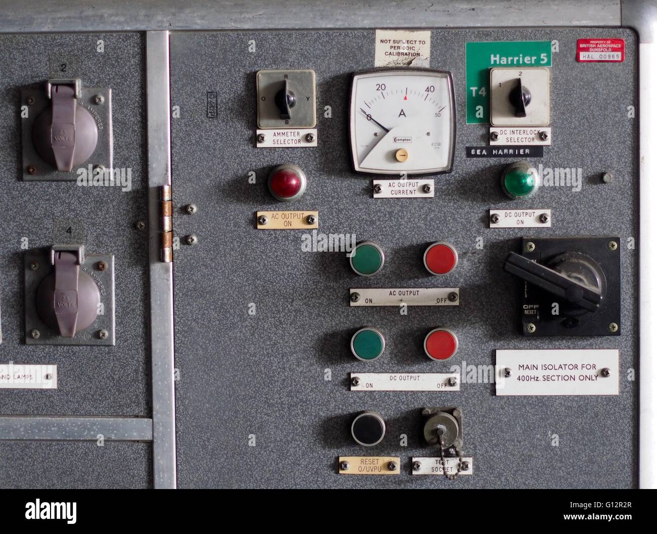 Electronic control panel for Harrier 5 Stock Photo