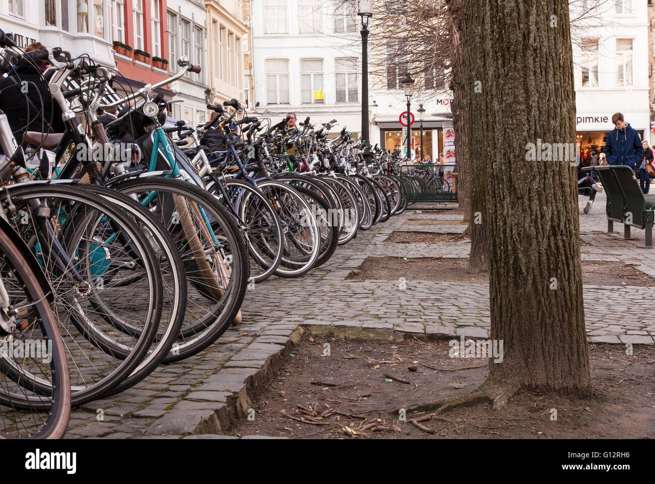Bicycle rack in street in hi-res stock photography and images - Alamy
