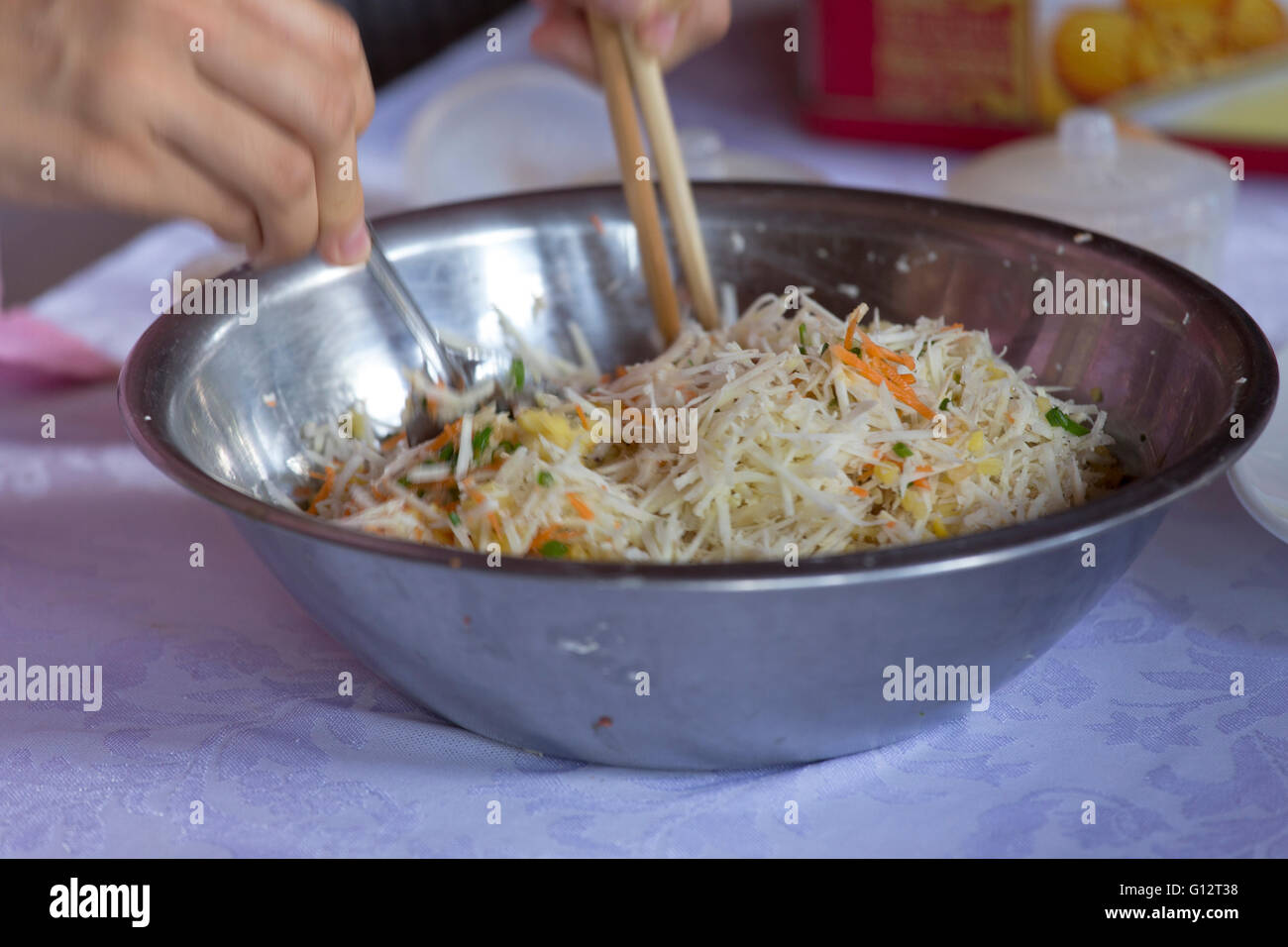 Food at asian market Stock Photo - Alamy