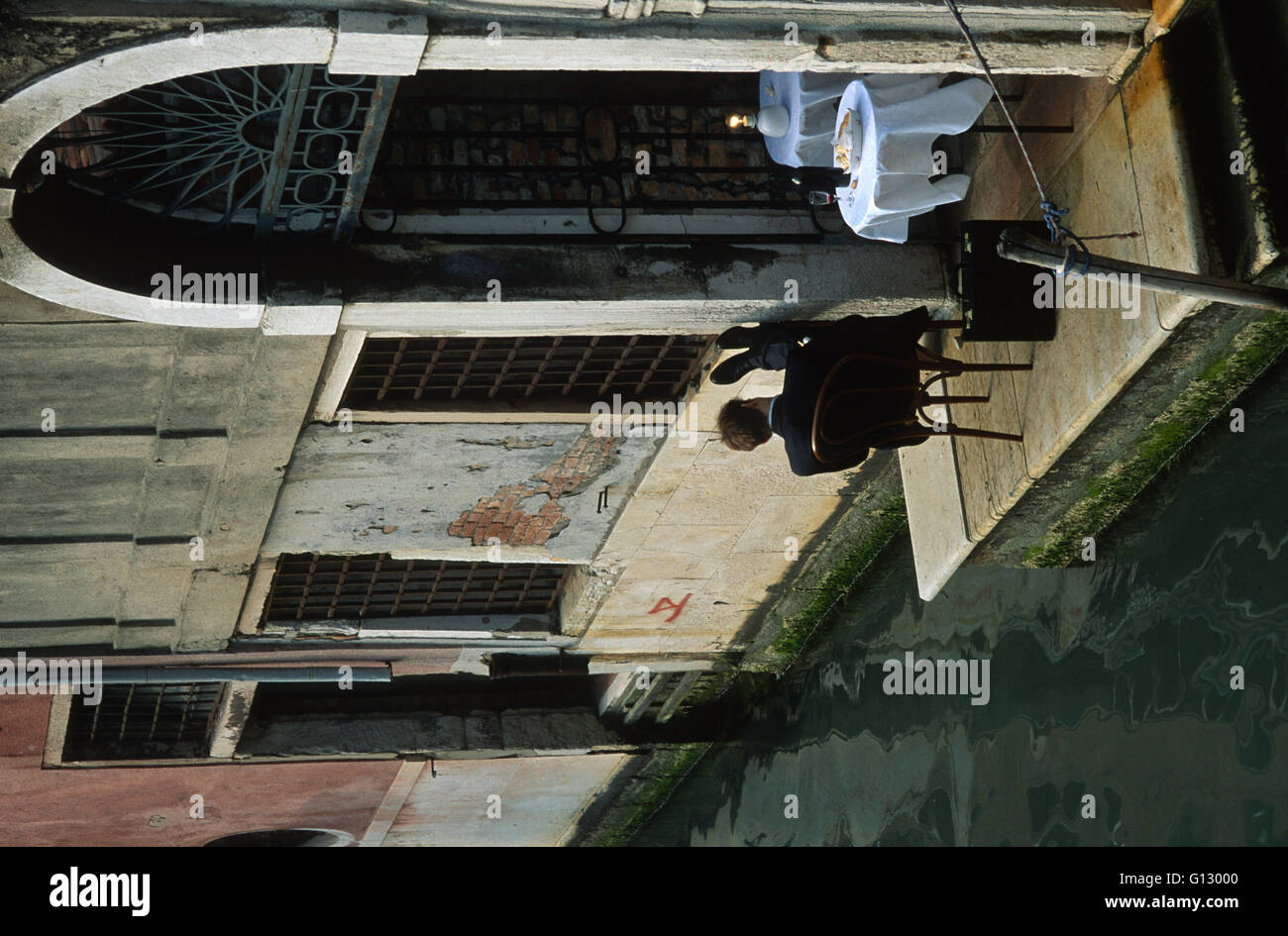 Working lunch in Venice, Italy Stock Photo Alamy