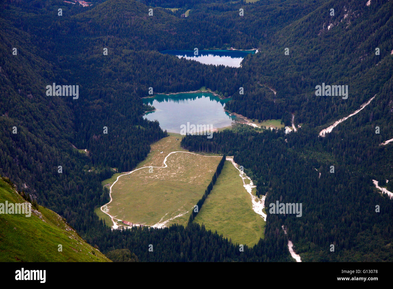 Lao di Fusine - vom Mangart aus gesehen - Impressionen: julische Alpen/ Julic Alps, Slowenien. Stock Photo