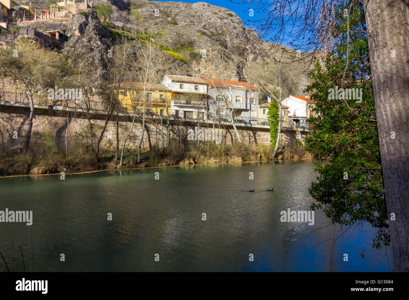 Jucar river crossing the city of Cuenca, Spain Stock Photo