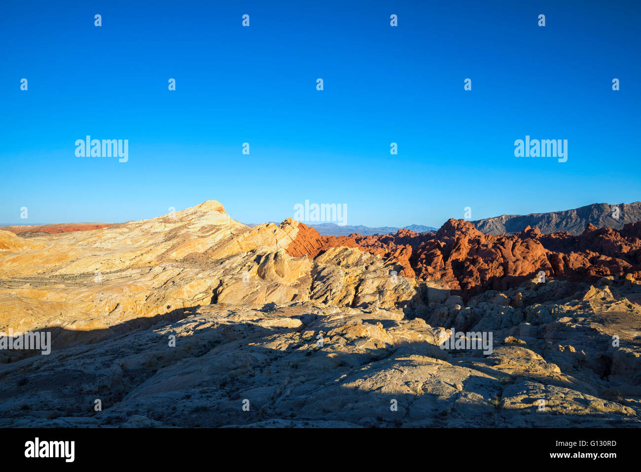 Silica Dome, Fire Canyon. Valley of Fire State Park, Nevada Stock Photo