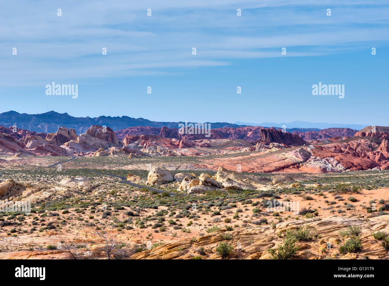 Rainbow Vista viewpoint.  Valley of Fire State Park, Nevada. Stock Photo