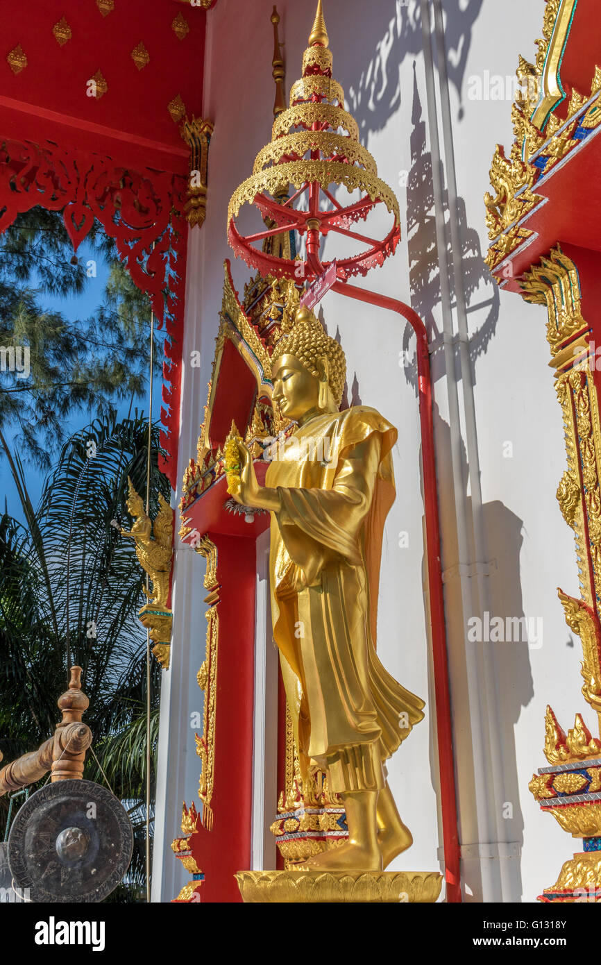 Thailand Phuket Wat Sri Sunthon Reclining Buddha Stock Photo